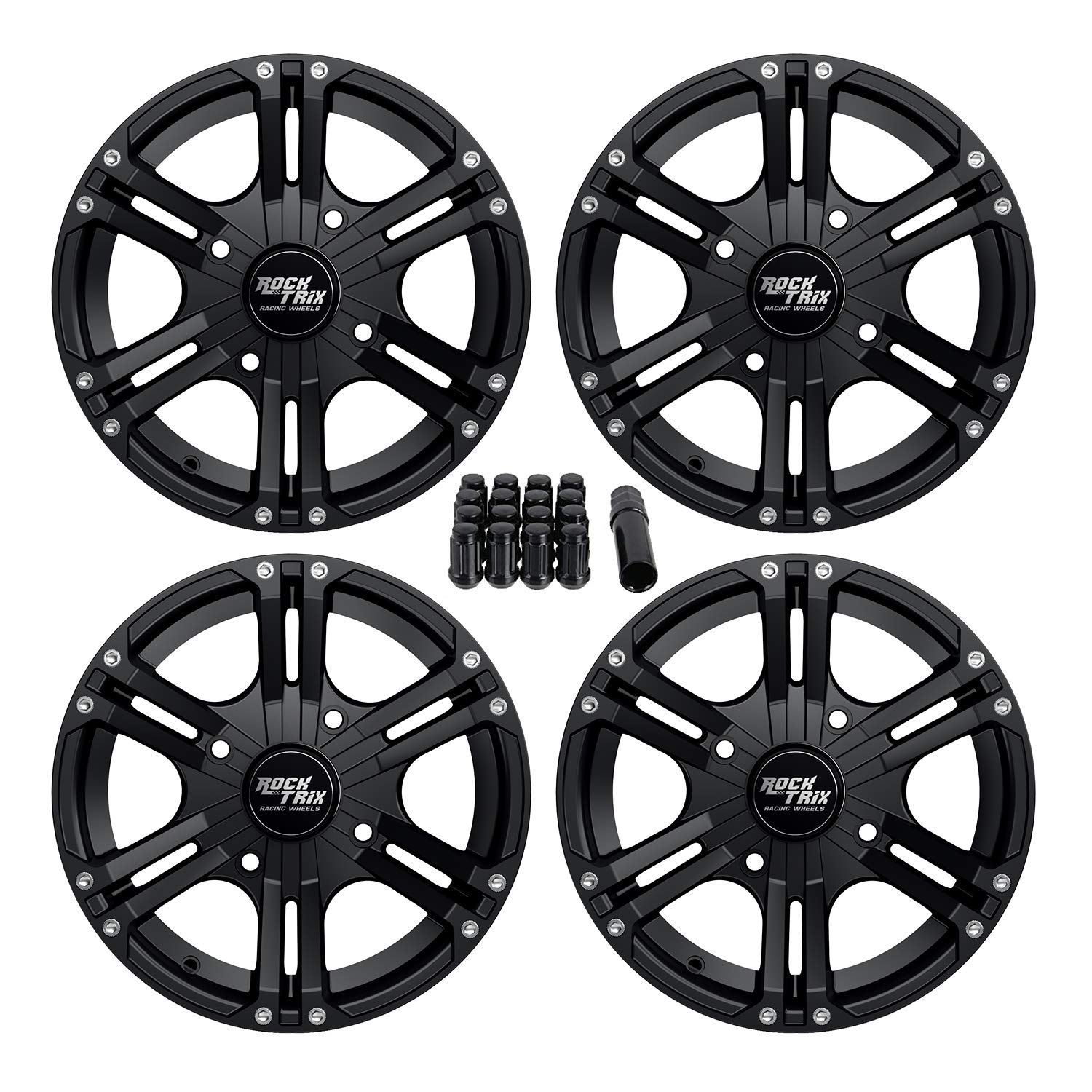 Wild　Rock Amazon.com: RockTrix RT101 14in ATV Wheels 4x110 14x7 5+2